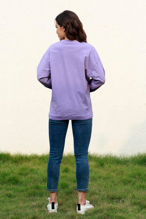 MAMA Round Neck Drop Shoulder Sweatshirt - GemThreads Boutique