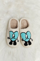 Melody Love Heart Print Plush Slippers - GemThreads Boutique