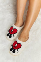 Melody Love Heart Print Plush Slippers - GemThreads Boutique