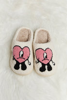 Melody Love Heart Print Plush Slippers - GemThreads Boutique