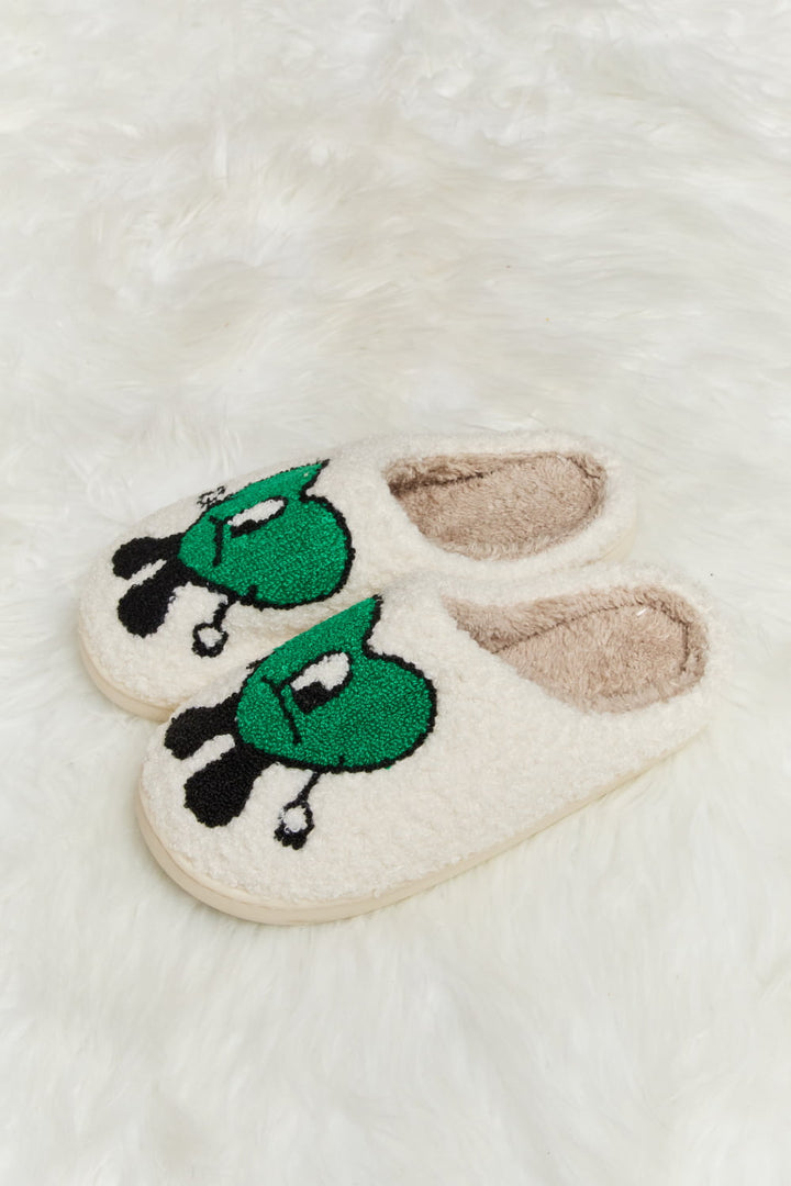 Melody Love Heart Print Plush Slippers - GemThreads Boutique