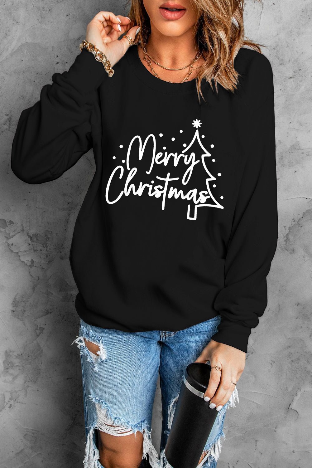 MERRY CHRISTMAS Graphic Sweatshirt - GemThreads Boutique