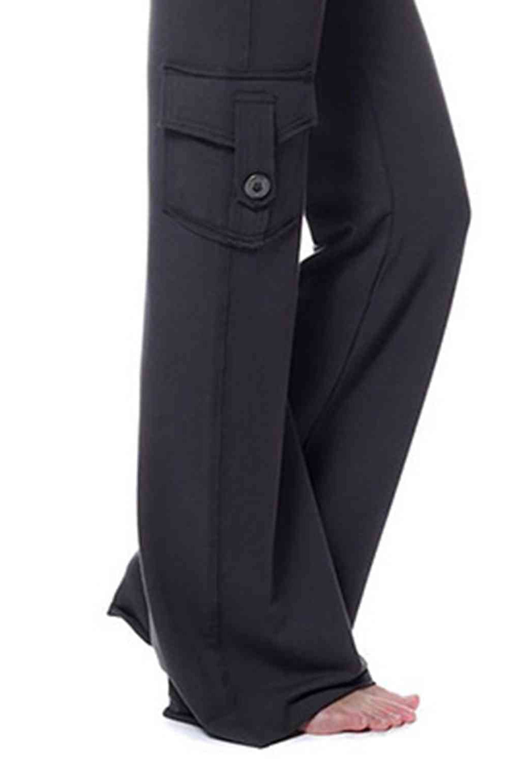 Mid Waist Pants with Pockets - GemThreads Boutique