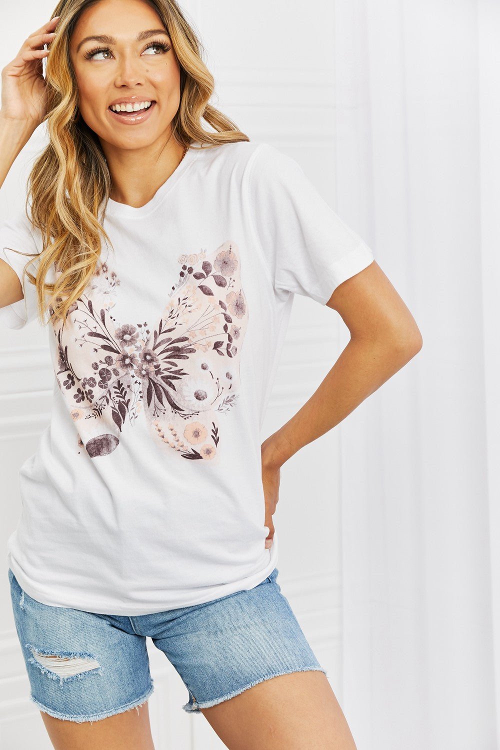 mineB You Give Me Butterflies Graphic T-Shirt - GemThreads Boutique