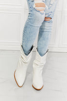 MMShoes Better in Texas Scrunch Cowboy Boots in White - GemThreads Boutique