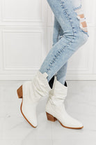 MMShoes Better in Texas Scrunch Cowboy Boots in White - GemThreads Boutique