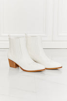 MMShoes Love the Journey Stacked Heel Chelsea Boot in White - GemThreads Boutique
