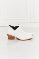 MMShoes Trust Yourself Embroidered Crossover Cowboy Bootie in White - GemThreads Boutique