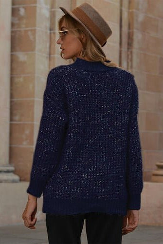 Mock Neck Long Sleeve Sweater - GemThreads Boutique