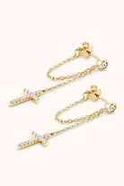 Moissanite 925 Sterling Silver Cross Earrings - GemThreads Boutique