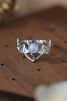 Moonstone Bat 925 Sterling Silver Ring - GemThreads Boutique