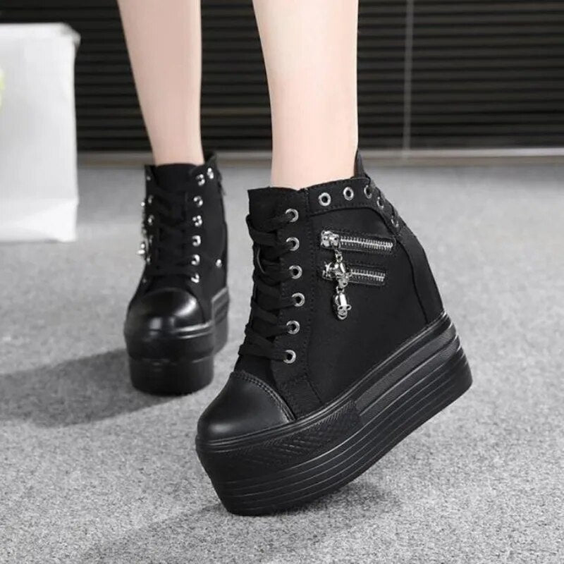 NEW Brand Hidden Heels Platform Sneakers Women Breathable Air Wedge Sock Shoes Woman Casual Ladies Boots Zapatos Mujer 2022 W05 - GemThreads Boutique