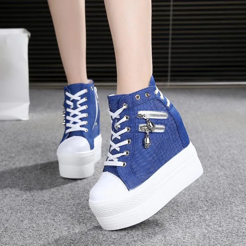 NEW Brand Hidden Heels Platform Sneakers Women Breathable Air Wedge Sock Shoes Woman Casual Ladies Boots Zapatos Mujer 2022 W05 - GemThreads Boutique