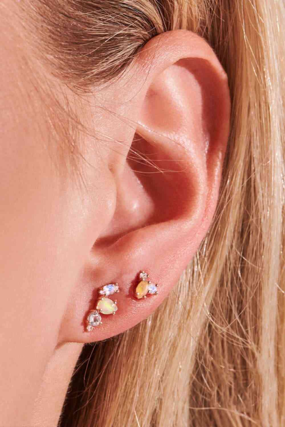 Opal 925 Sterling Silver Earrings - GemThreads Boutique