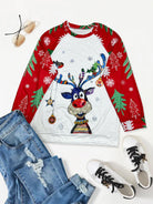 Plus Size Christmas Theme Raglan Sleeve T-Shirt - GemThreads Boutique