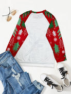 Plus Size Christmas Theme Raglan Sleeve T-Shirt - GemThreads Boutique
