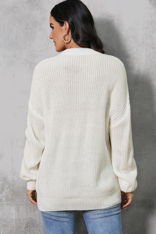 Pumpkin Embroidery Long Sleeve Sweater - GemThreads Boutique