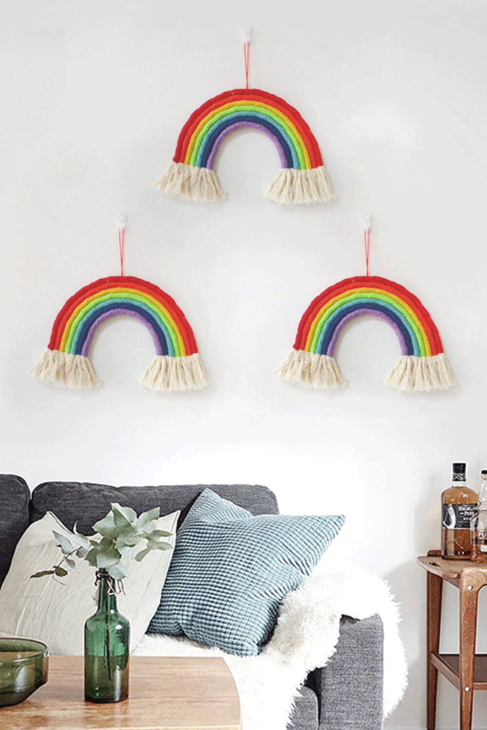 Rainbow Fringe Trim Wall Hanging Decor - GemThreads Boutique