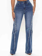 Raw Hem High Waist Jeans - GemThreads Boutique