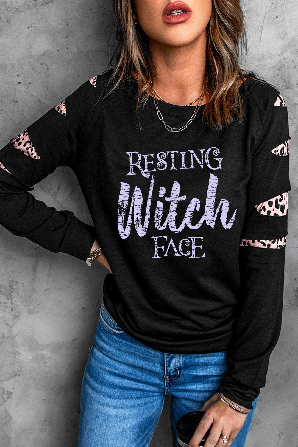 RESTING WITCH FACE Graphic Sweatshirt - GemThreads Boutique