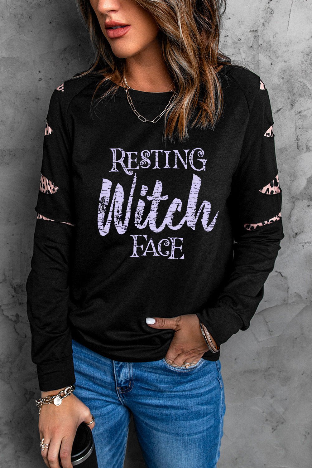 RESTING WITCH FACE Graphic Sweatshirt - GemThreads Boutique