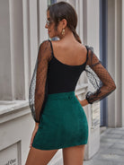 Ribbed Back Pocket Skirt - GemThreads Boutique