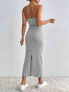 Ribbed Tube Top & Midi Skirt Set - GemThreads Boutique