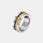 Roman Numeral Titanium Steel Spinner Ring - GemThreads Boutique