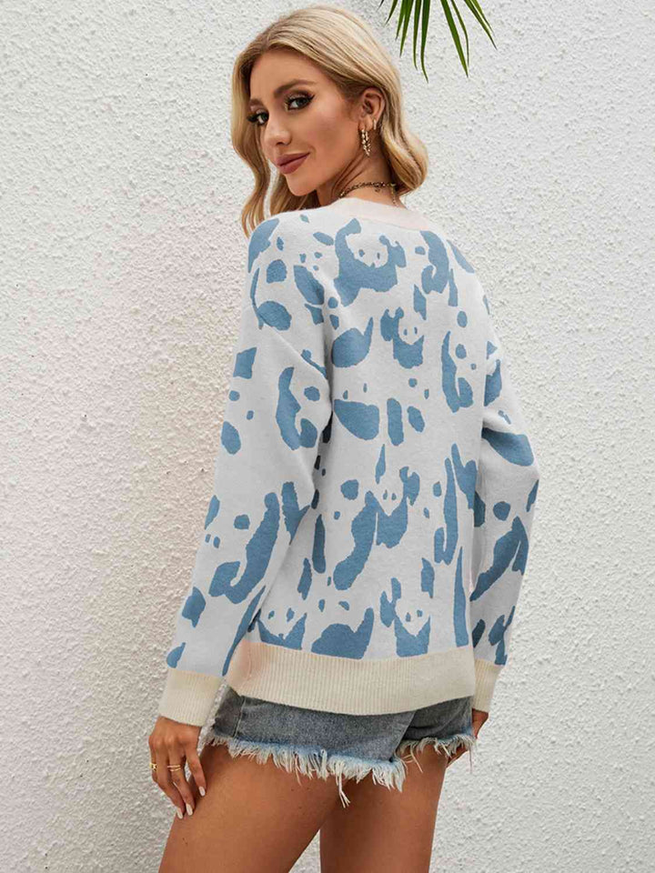 Round Neck Drop Shoulder Sweater - GemThreads Boutique