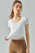 Round Neck Short Sleeve Sports T-Shirt - GemThreads Boutique