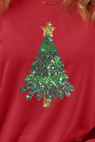 Sequin Christmas Tree Long Sleeve Sweatshirt - GemThreads Boutique