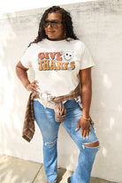 Simply Love Full Size GIVE THANKS Short Sleeve T-Shirt - GemThreads Boutique