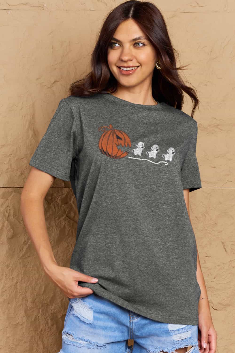 Simply Love Full Size Jack-O'-Lantern Graphic Cotton T-Shirt - GemThreads Boutique