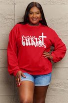 Simply Love Full Size MERRY CHRISTMAS Long Sleeve Sweatshirt - GemThreads Boutique