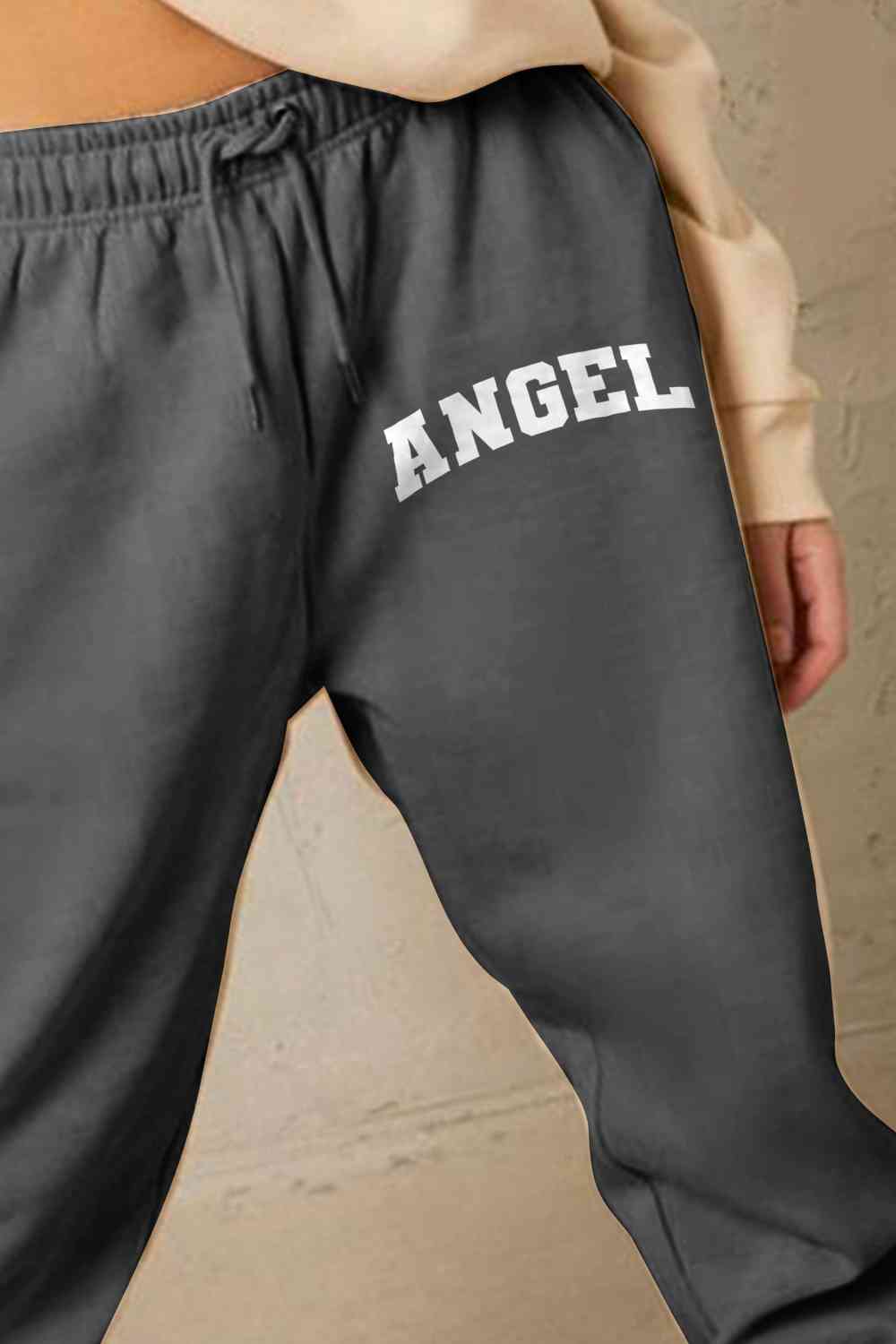 Simply Love Simply Love Full Size Drawstring Angel Graphic Long Sweatpants - GemThreads Boutique