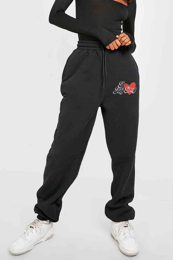 Simply Love Simply Love Full Size I LOVE MY DOG Graphic Joggers - GemThreads Boutique