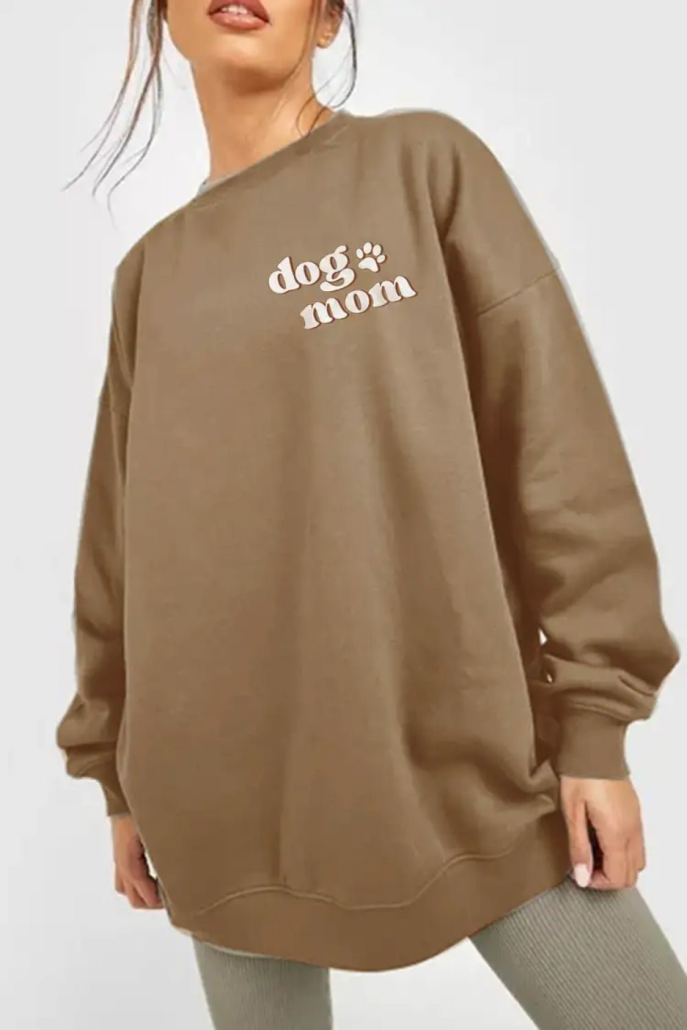 Simply Love Simply Love Full Size Round Neck Dropped Shoulder DOG MOM Graphic Sweatshirt - GemThreads Boutique