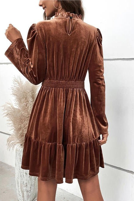 Smocked Long Sleeve Ruffle Hem Dress - GemThreads Boutique