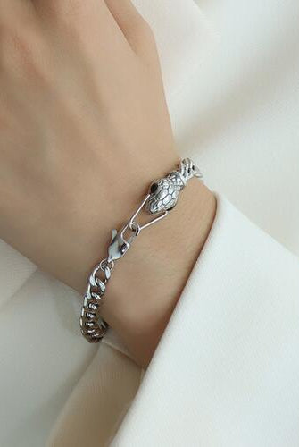 Snake Head Chain Titanium Steel Bracelet - GemThreads Boutique