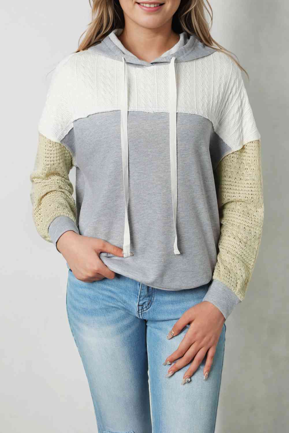 Splicing Drawstring Sweatshirt - GemThreads Boutique
