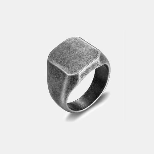 Square Titanium Steel Ring - GemThreads Boutique