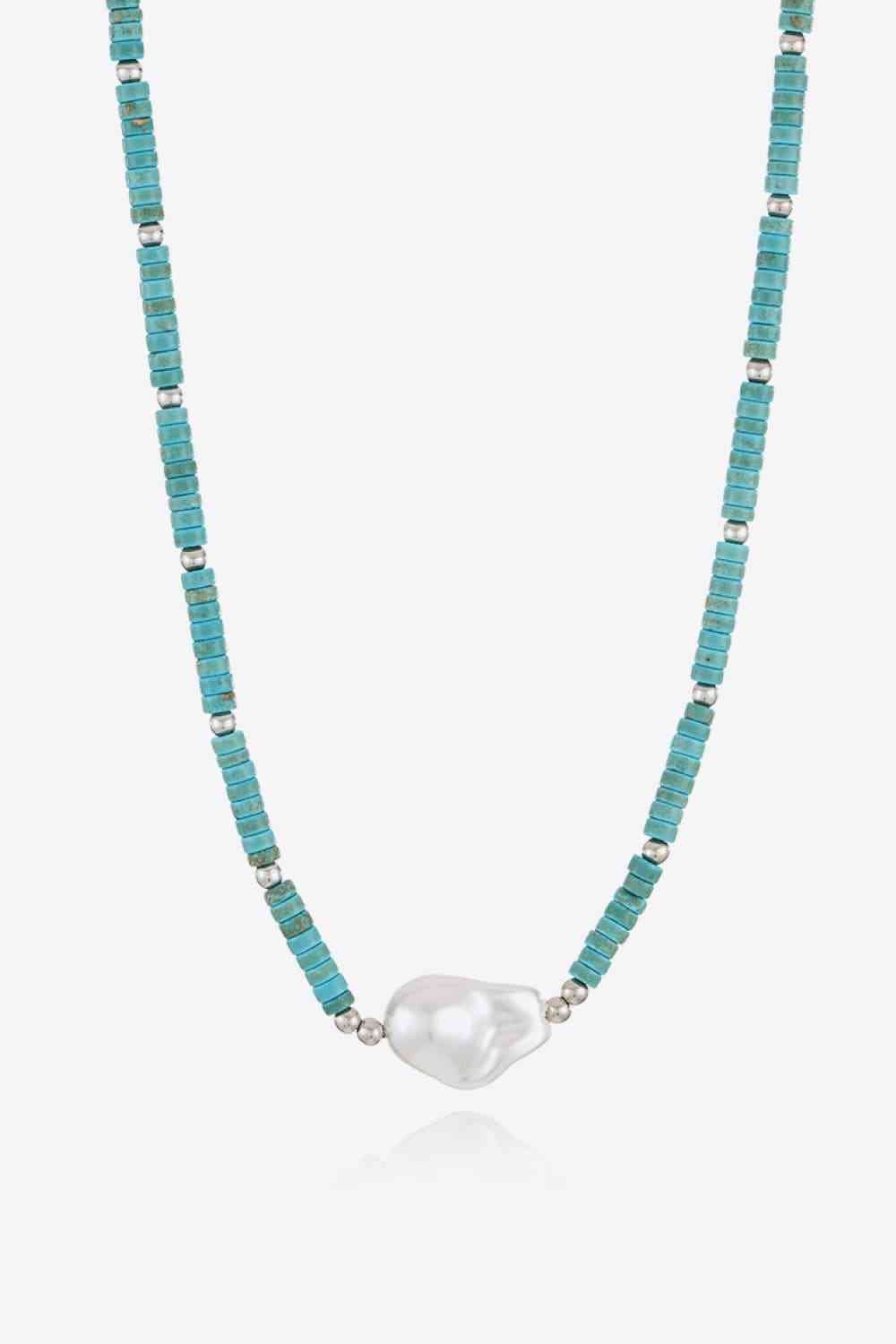 Turquoise & Pearl Necklace - GemThreads Boutique