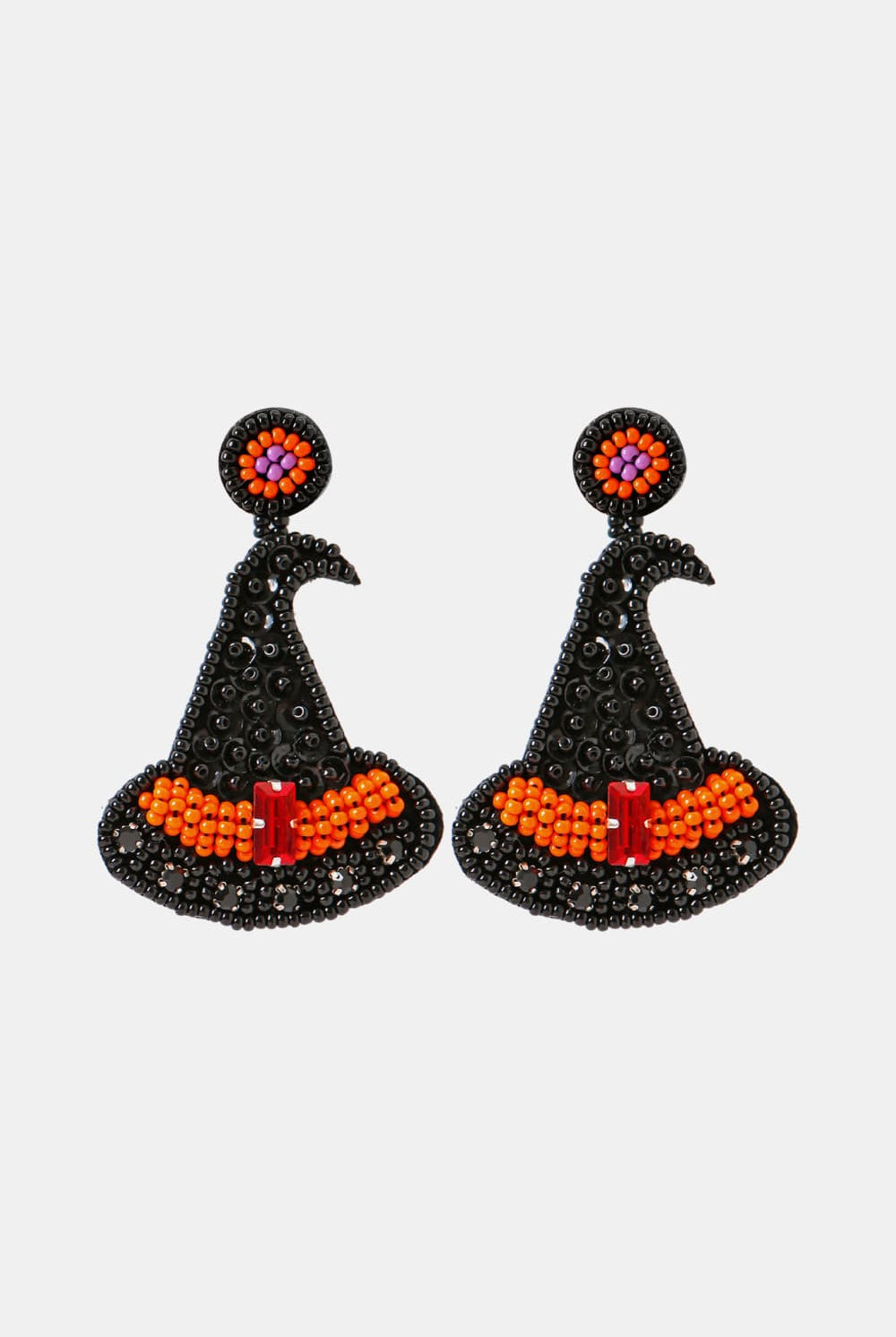 Witch's Hat Shape Beaded Dangle Earrings - GemThreads Boutique
