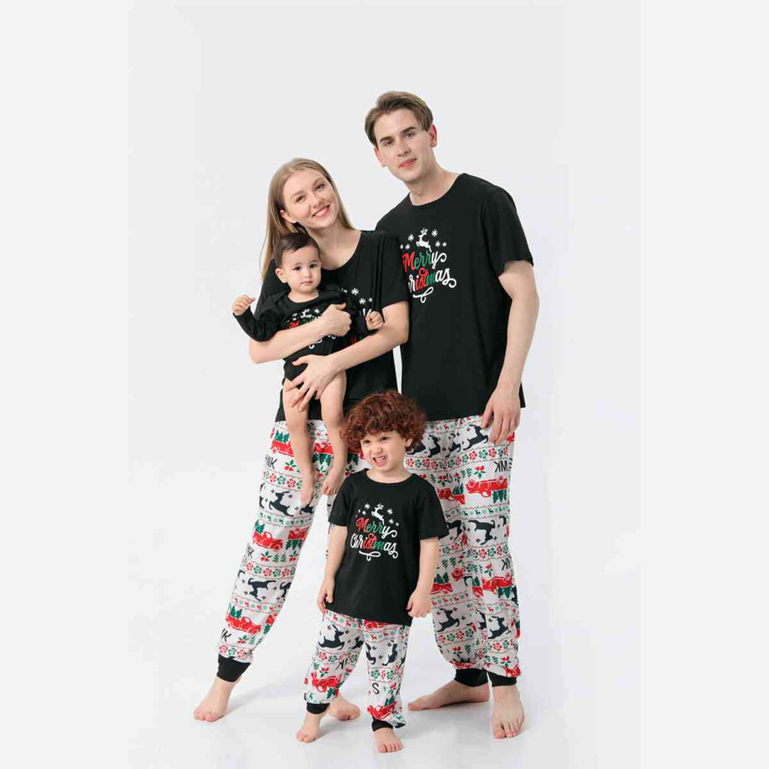 Women MERRY CHRISTMAS Graphic Top and Printed Pants Set - GemThreads Boutique