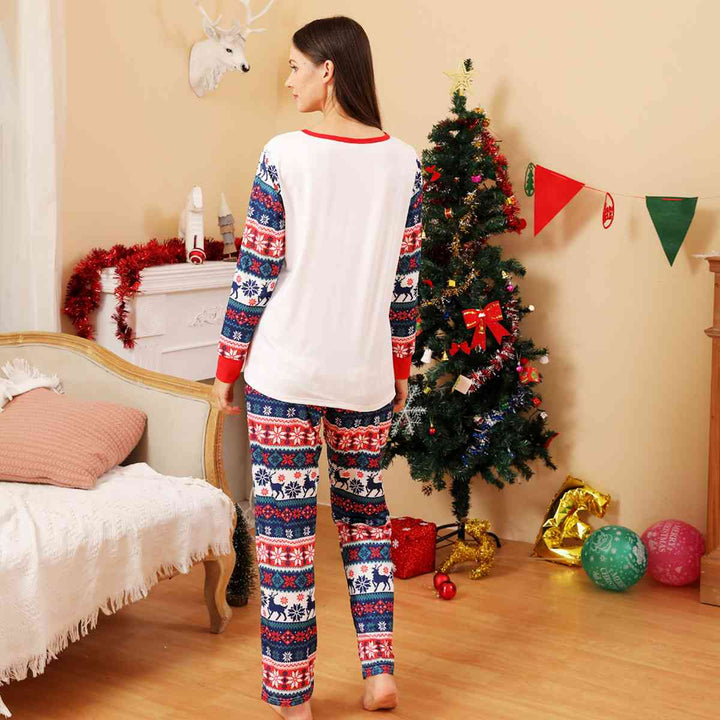 Women MERRY XMAS Reindeer Graphic Top and Pants Set - GemThreads Boutique