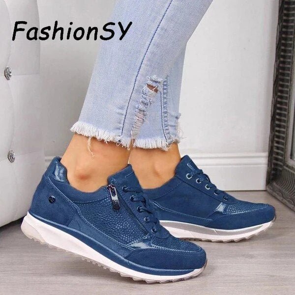 Women Wedges Sneakers women Vulcanize Shoes lace up Sequins Shake Shoes Fashion Girls Sport Shoes Woman Sneakers Shoes Footwear - GemThreads Boutique