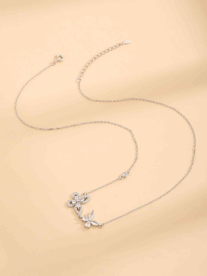 Zircon 925 Sterling Silver Butterfly Necklace - GemThreads Boutique